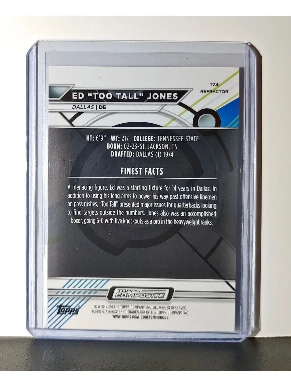 Ed Jones 2023 Topps Finest Refractor NFL #174 Card Dallas Cowboys